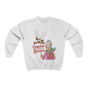 SBC Grandma Got Run Over By A Reindeer White Crewneck Sweatshirt